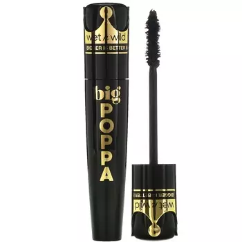 wet n wild, Тушь для ресниц Big Poppa, 1111875 Blackest Black, 10 мл (0,33 жидких унции)