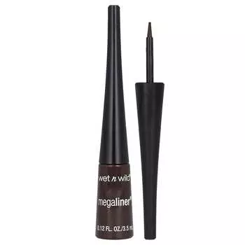 wet n wild, жидкая подводка для глаз MegaLiner, 872A темно-коричневый, 0,12 жидких унций (3,5 мл)