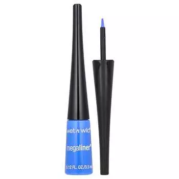 wet n wild, жидкая подводка для глаз MegaLiner, 873A Voltage Blue, 0,12 жидких унций (3,5 мл)
