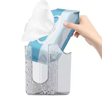 Wet Wipes Box Wall-Mounted Tissue Holder No Punching Napkins Storage Box for Kitchen Bedroom Bathroom серый