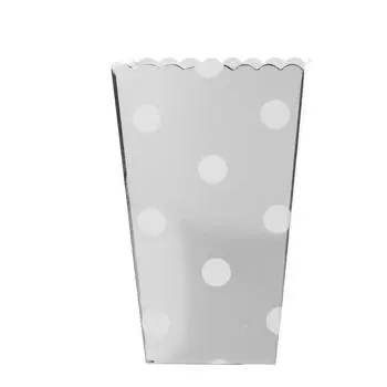 WF 12 шт./упак. Свадебные блестящие металлические коробки для попкорна и конфет, сумки в серебряную точку WP