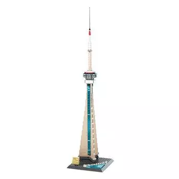 WG4215 Серия «Мировые достопримечательности» Торонто Национальная телебашня Мелкие детали Настольные строительные блоки Игрушка для мальчиков Подарки