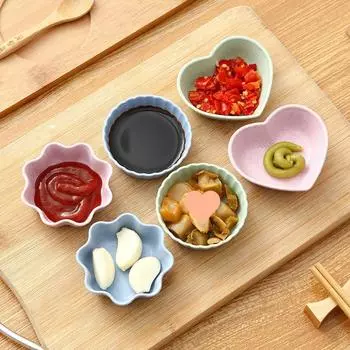 Wheat Straw Soy Sauce Dish Multifunctional Pickles Snacks Small Plate Vinegar Ketchup Barbecue Saucer Bowl Kitchen Tableware