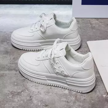 Wheat with Skirt White Shoes Women s Shoes New Student Casual Sneaker Thick Bottom All-Matching Board Shoes Women s Fashion 35
