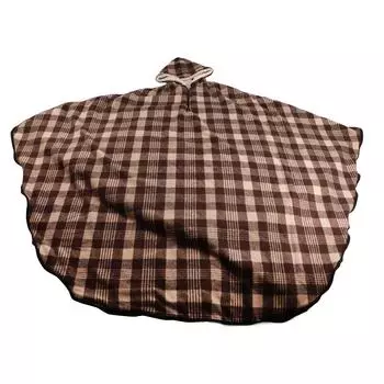 Wheelchair Hooded Shawl Thickened Fabric Double Layers Keep Warm Half Cover Blanket for Winter Use