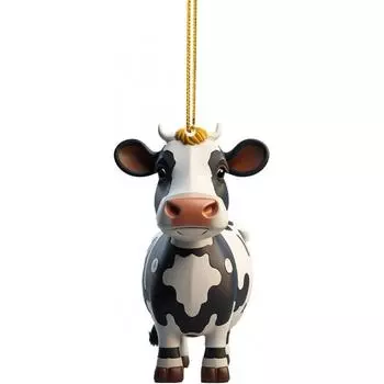 Whimsical Bull Cartoon Acrylic Flat Car Hanging Decor For Cheerful Celebrations Christmas 1