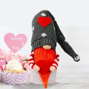 Whimsical Heart Handheld Knitted Hat Rudolph Plush Doll Perfect For Kids Gifts Knit Gray Hat