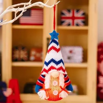 Whimsical Plush Gnome With Hat And Lights Perfect For Fourth Of Decor July