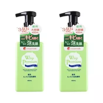 Whip Premium Очищающая пена для лица 400 мл x 2 Whip Premium Лечебная пена для лица Whip для грубой влажной грязи [Набор 2] Акне, Кожа, Пена, Взрослые,