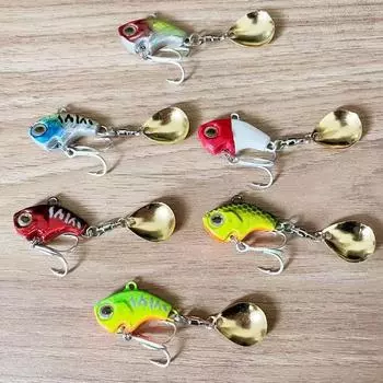 Whirlwind Fake Bait Vib Bait Fishing Lures Wobble Lures Sequins Pesca Lure Artificial Hard Baits red&green-13g