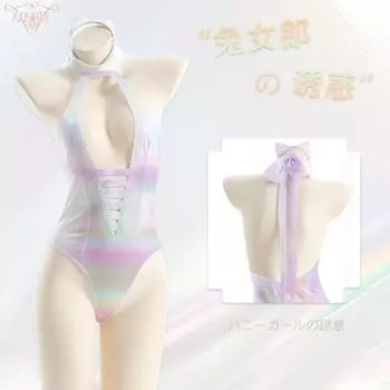 Шепчущий под луной, нижнее белье, комплект комбинезона «Девушка-кролик», женский комплект из нескольких предметов оптом One size