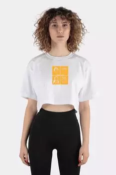 White 100% Cotton Crew Neck Crop T-shirt Demon Slayer Corps