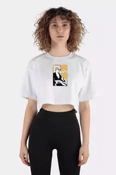 White 100% Cotton Crew Neck Crop T-shirt Bleach Ichigo