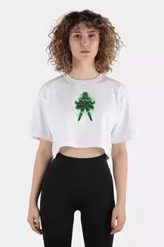 White 100% Cotton Crew Neck Crop T-shirt The Legendary Saiyan Broly