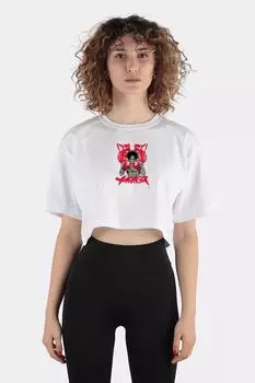 White 100% Cotton Crew Neck Crop T-shirt A Junk Dog In Megalonia
