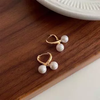 White Baihe Same Style Earrings Pearl Earrings Ear Studs Eardrops Special-Interest Design Fancy Ornament 2024 New Arrival Female Fashion Earrings
