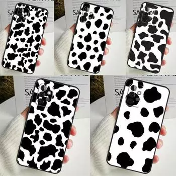 White Black Cow Print Cover For Samsung Galaxy A34 A35 A14 A15 A25 A53 A33 A13 A52 A32 A12 A51 A71 A54 A55 Case Samsung A23
