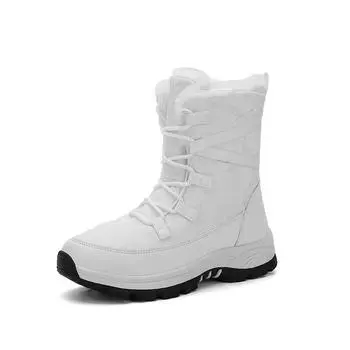 White Boots 2024 Women Winter Warm Snow Boots Shoes Waterproof Fur Lined Frosty Warm Anti-Slip Furry Ankle Shoes Outdoor Mujer 35 чёрный