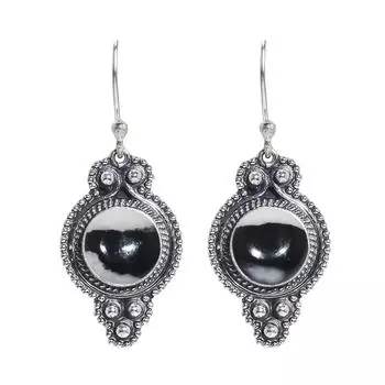 White Buffalo Turquoise - Nevada 925 Sterling Silver Earring V6666, Black & White Earring, Round Earring, Valentin s Day Gift, Gift For Her, Birthday