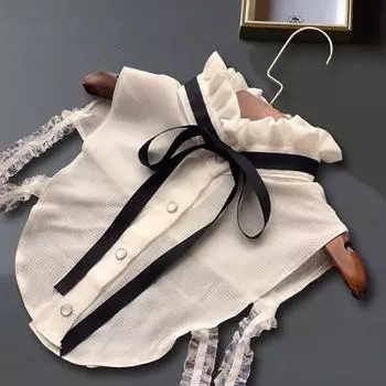 Белая шифоновая рубашка с накладным воротником, женская бабочка, женский накладной воротник, съемные воротники для женщин, свитер, полурубашка Nep Kraagje