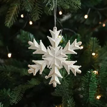 White Christmas Angel Wings Pendant DIY Crafts Plastic Pentagram Butterfly Pendant Exquisite Snowflake Bowknot