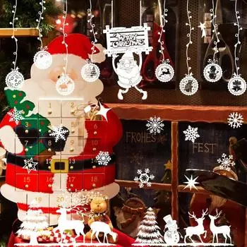 White Christmas Wall Sticker Static White Christmas Sticker Roll A57