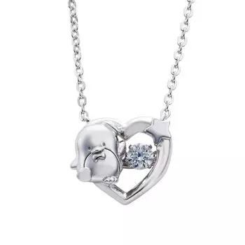 [White Clover] Tuxedo Sam 45th Anniversary Sanrio Characters Dancing Stone Silver Necklace SATA45-N001RD