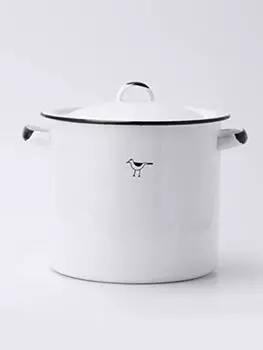 White Cute Enamel Rice Bottle 5L Rice Can Storage Container White