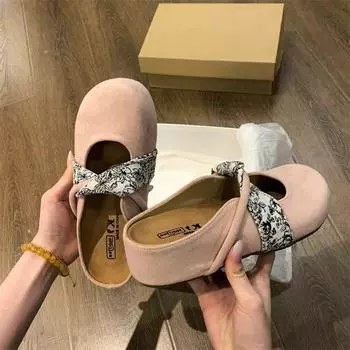 White Deer Spring and Summer New Fashion Versatile Small Height Increase Soft Bottom Baotou Slippers 35