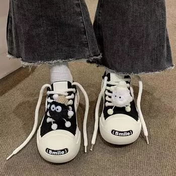 White Deer те же повседневные парусиновые туфли женская летняя одежда 2025 нишевый дизайн универсальные уродливые милые белые туфли на платформе обувь для досок 35 бежевый