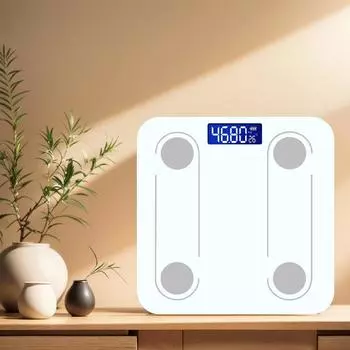 White Digital Bathroom Scale For Body Weight, High Precision Body Weight Scale 396 lbs,Battery Powered with LCD Display белый