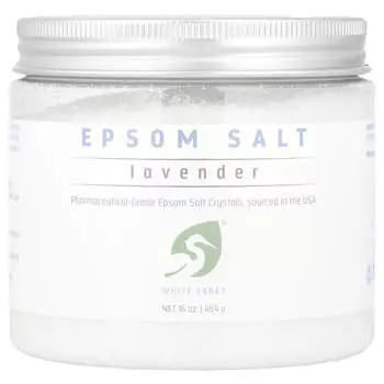 White Egret Personal Care, соль Эпсома, лаванда, 16 унций (454 г)