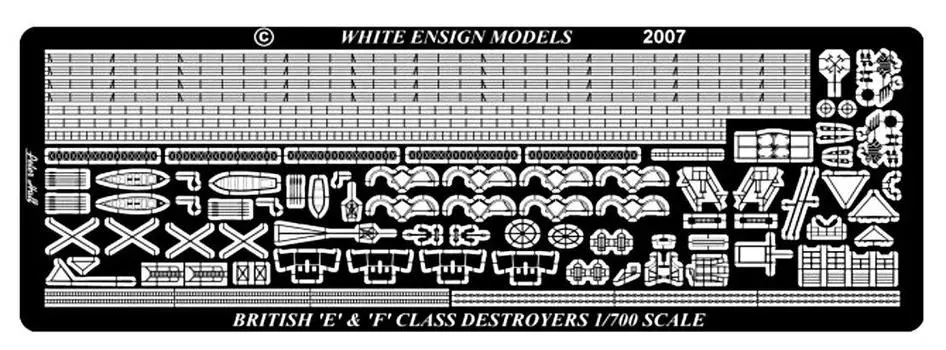 White Ensign Models Royal Navy Destroyer E Class Plastic Model Parts PE766 for Company T 1/700
