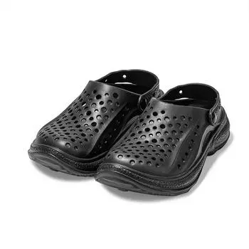 White EVA Soft Sole Men Clogs Slippers Casual Hole Beach Sandals Outdoor Men Garden Shoes Summer Sandals Home Slides Male 40-41 чёрный