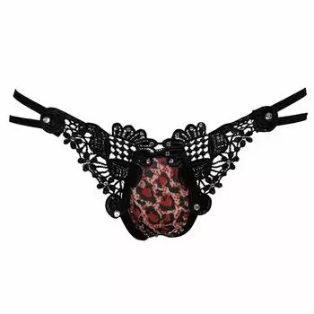 WHITE FANG стринги леопард TT64 Т-образные шорты, брюки, штаны, принт, нижнее белье, бабочка, сексуальный, женский (04 Красный)