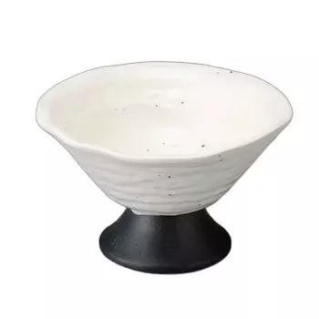 White glaze black beach small bowl Small bowl high-footed [ 127cm ]