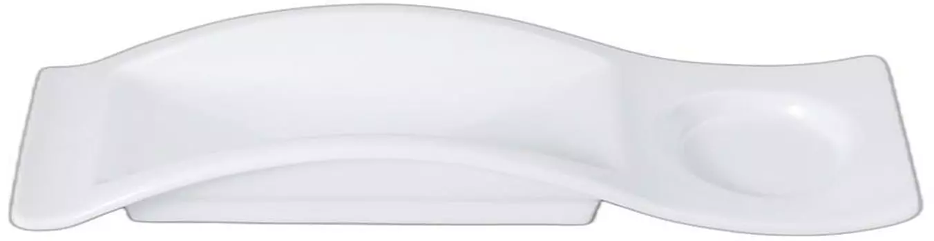 White Glazed Wave Long Plate x 8 x Lunch Plate Setomonohonpo 2-Piece [25 3.7cm]