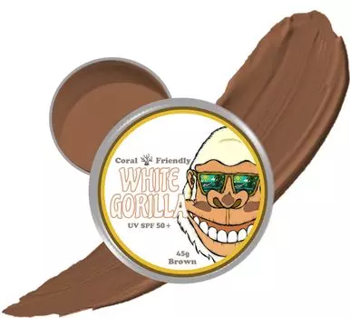 White Gorilla Sunscreen UV SPF50 Tropical Brown Brown tanned skin Wheat skin only UV balm that does not damage coral Waterproof CORAL FRIENDRY Marine