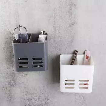 White/Grey Toothpaste Shelf Wall-mounted Comb Storage Container Bedroom серый