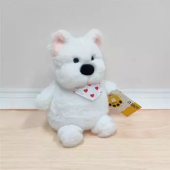 White Highland West Terrier Duck Plush Toy Pp Cotton Filling Baby Kid Doll Gift Whit