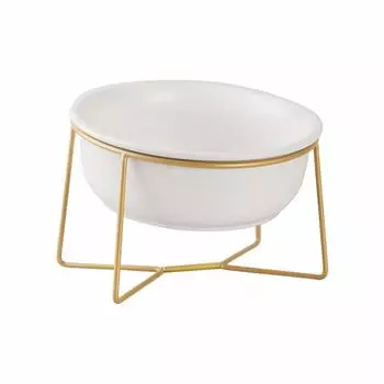 White Large Slanted 15 Degree Pet Bowl Stand Food Bowl Dog Cat Tableware Ceramic Water Bowl Food Bowl for Dogs and Cats Water Container Drinking Bowl