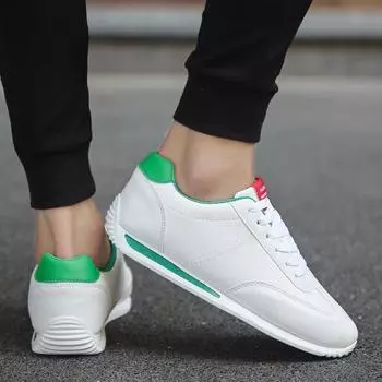 White Leather Sneakers Boys Sport Vulcanized Shoes Men Comforthable Spring Sneakers Mens Casual Shoes 39 белый