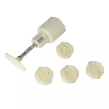 White Lilies of The Valley Mooncake Mold Hand Pressed Moon Cake Mould Green Bean Cake белый