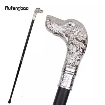 Белая трость для ходьбы с головой преданной собаки, модная декоративная трость для джентльмена, элегантная трость для косплея, набалдашник, посох 93 см