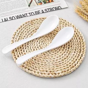 White melamine small spoon soup spoon Drop resistant plastic long handle spoon sugar water dessert turtle shell