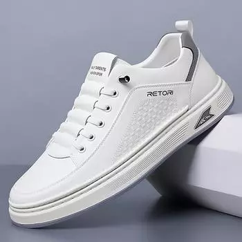 White men s shoes 2024 new men s casual sports little white shoes one pedal lazy board shoes tide 38 бежевый