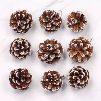 White Natural Unique Edged Pine Cone Decor For Traditional Christmas Celebrations 34cm White Pinecone