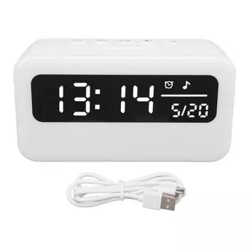 White Noise Sleeping Aid Clock RGB Night Light App Control 4000mAh Battery Music Digital Display Sle