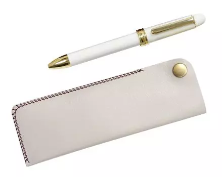 White pen case with 2C600 rotating ballpoint pen set snap-closure two-color (white, 3-pack) T23-NK01W-2C600-W-3 белый