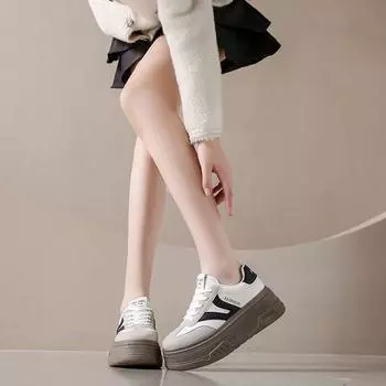 White platform shoes heighten little white shoes women s 2025 spring and summer new small Korean version casual versatile board shoes 35 белый